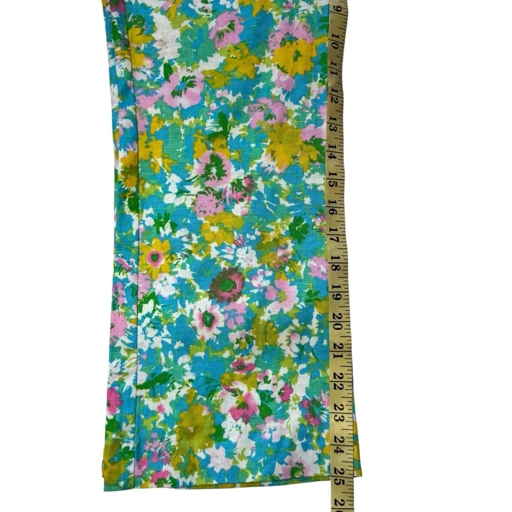 NWT Zara Multicolor Floral Cropped Mini Flare Size 4 Linen Blend Pants